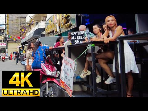 Pattaya 4K Walk Low Season Status. Soi BuaKhao, Soi LK METRO, Beach Road. Jun 2023.